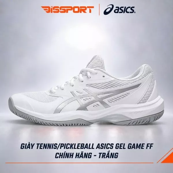 Giày Tennis/Pickleball ASICS GAME FF Chính Hãng – Trắng – Nhẹ, Bám Sân – Công Nghệ GEL™ Giảm Chấn – Thoáng Khí