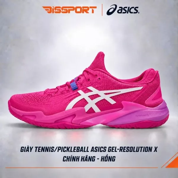 Giày Tennis/Pickleball Asics Gel Resolution X Chính Hãng - Hồng - Ổn Định - Thoáng Khí - Nhẹ Giảm Chấn - Bền Bỉ