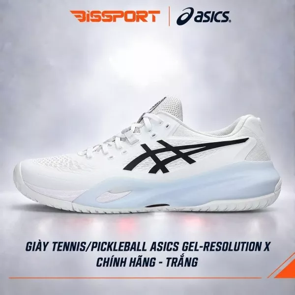 Giày Tennis/Pickleball Asics Gel Resolution X Chính Hãng - Trắng - Ổn Định - Thoáng Khí - Nhẹ Giảm Chấn Tối Ưu - Bền Bỉ