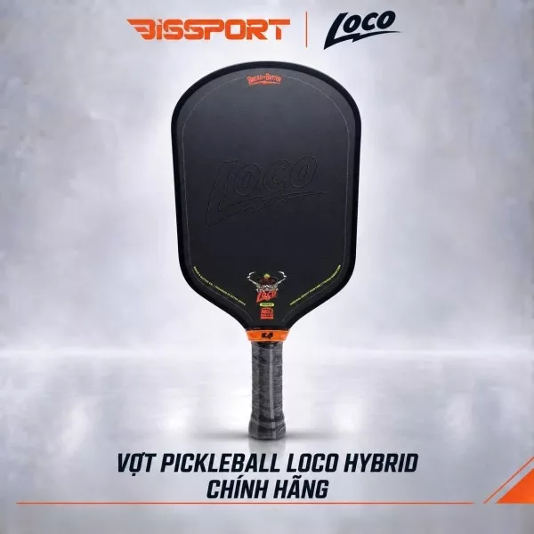 Vợt Pickleball LOCO Hybrid Chính Hãng - Màu Đen - 16mm - Bền Chắc - Siêu Nhám - Bám Bóng - Toàn Diện - Ổn Định