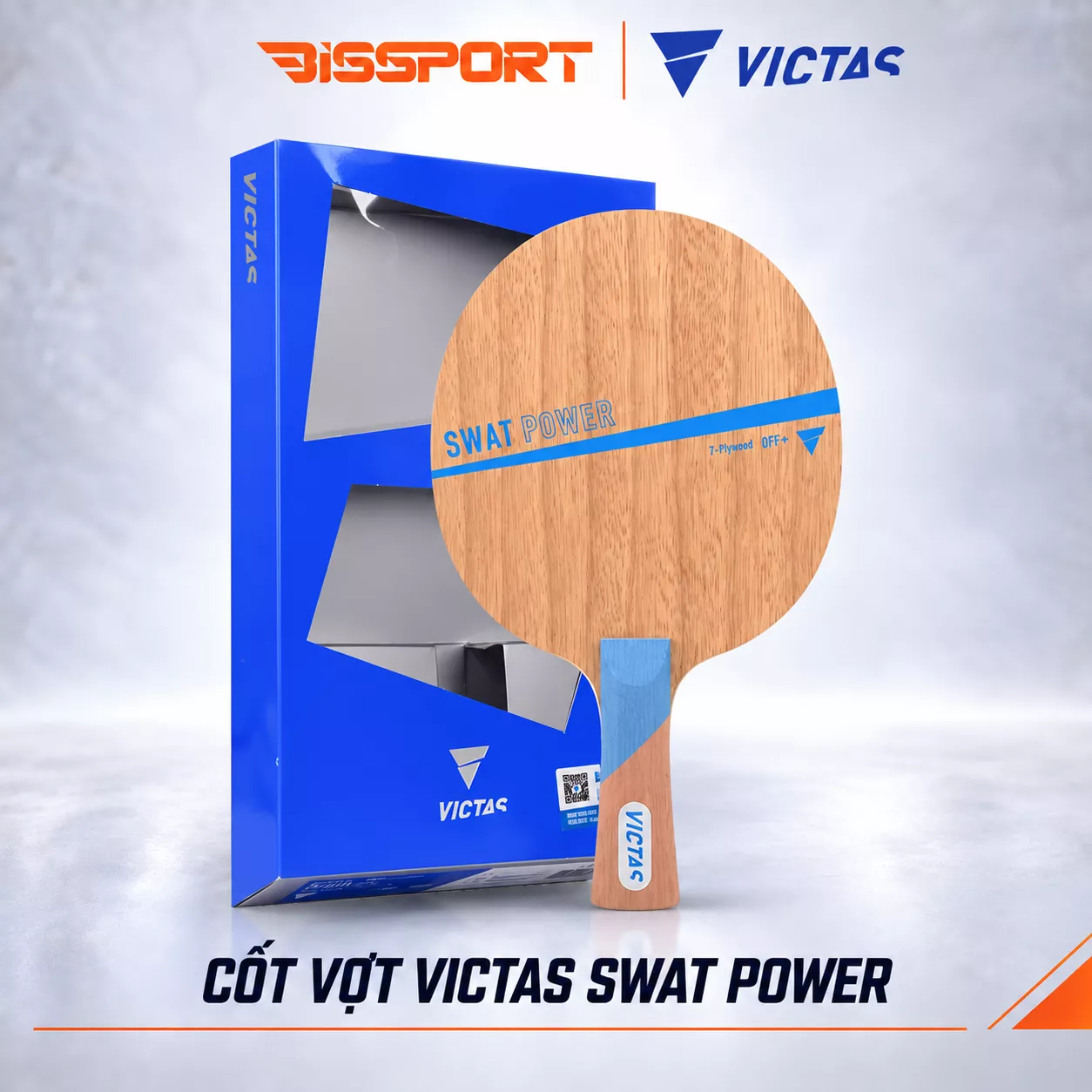 Cốt Vợt Bóng Bàn Victas Swat Power Chính Hãng - Cốt Vợt 7 Lớp, Độ Xoáy Cao, Kiểm Soát Tốt, Tấn Công Toàn Diện
