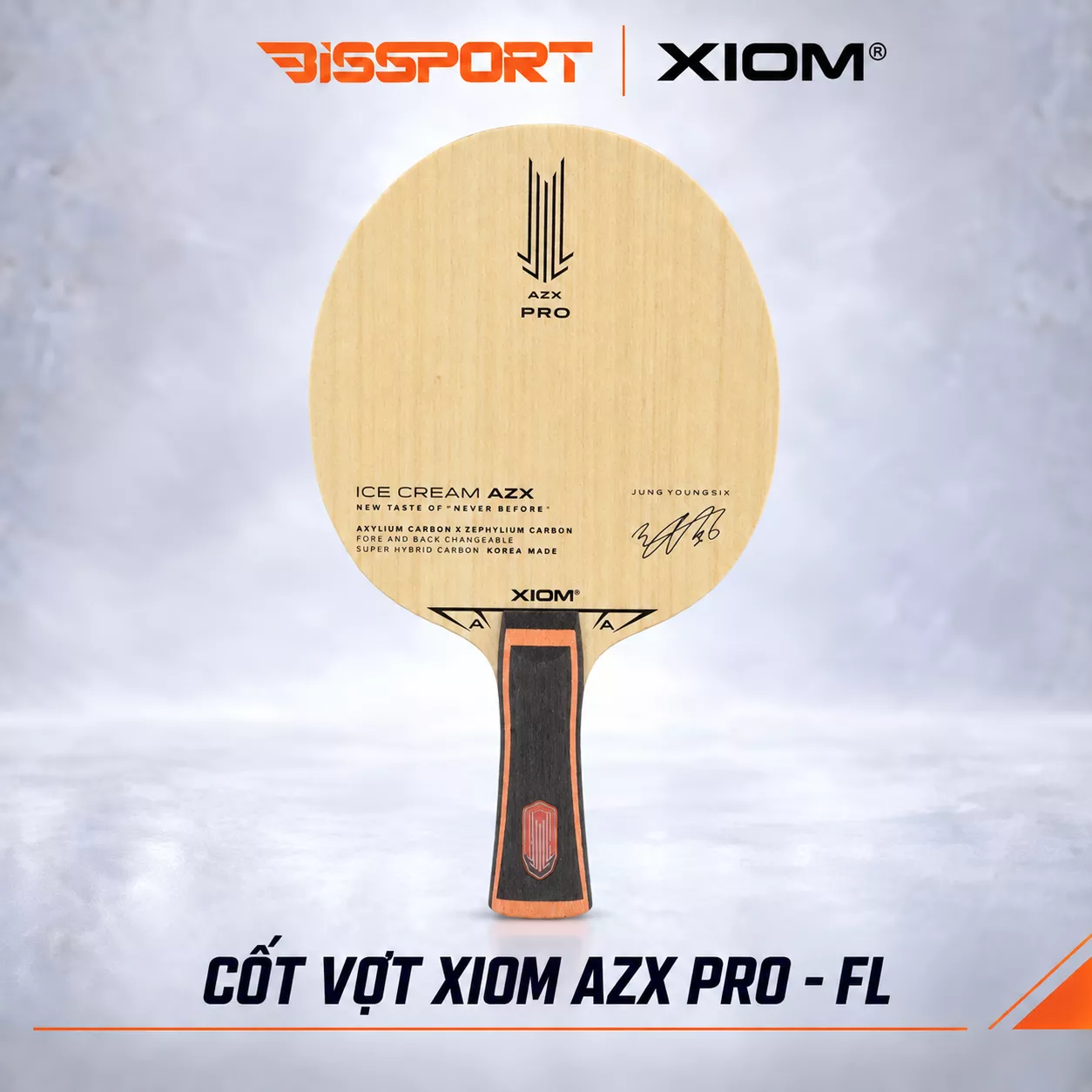 Cốt Vợt Bóng Bàn Xiom AZX PRO - FL Chính Hãng - 5 Gỗ 2 Carbon - Kiểm Soát Tốt - Tấn Công Mạnh Mẽ - Nhẹ - Tốc Độ Cao