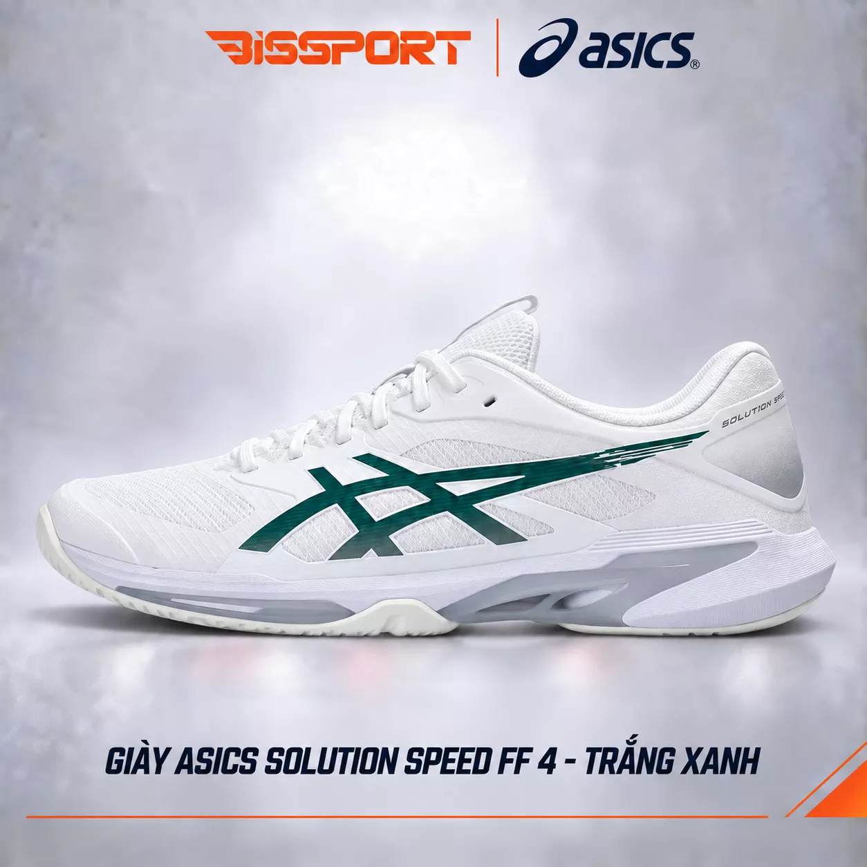 Giày Pickleball / Tennis ASICS Solution Speed FF 4 Trắng Xanh Chính Hãng - Ổn Định - Siêu Nhẹ - Linh Hoạt - Bền