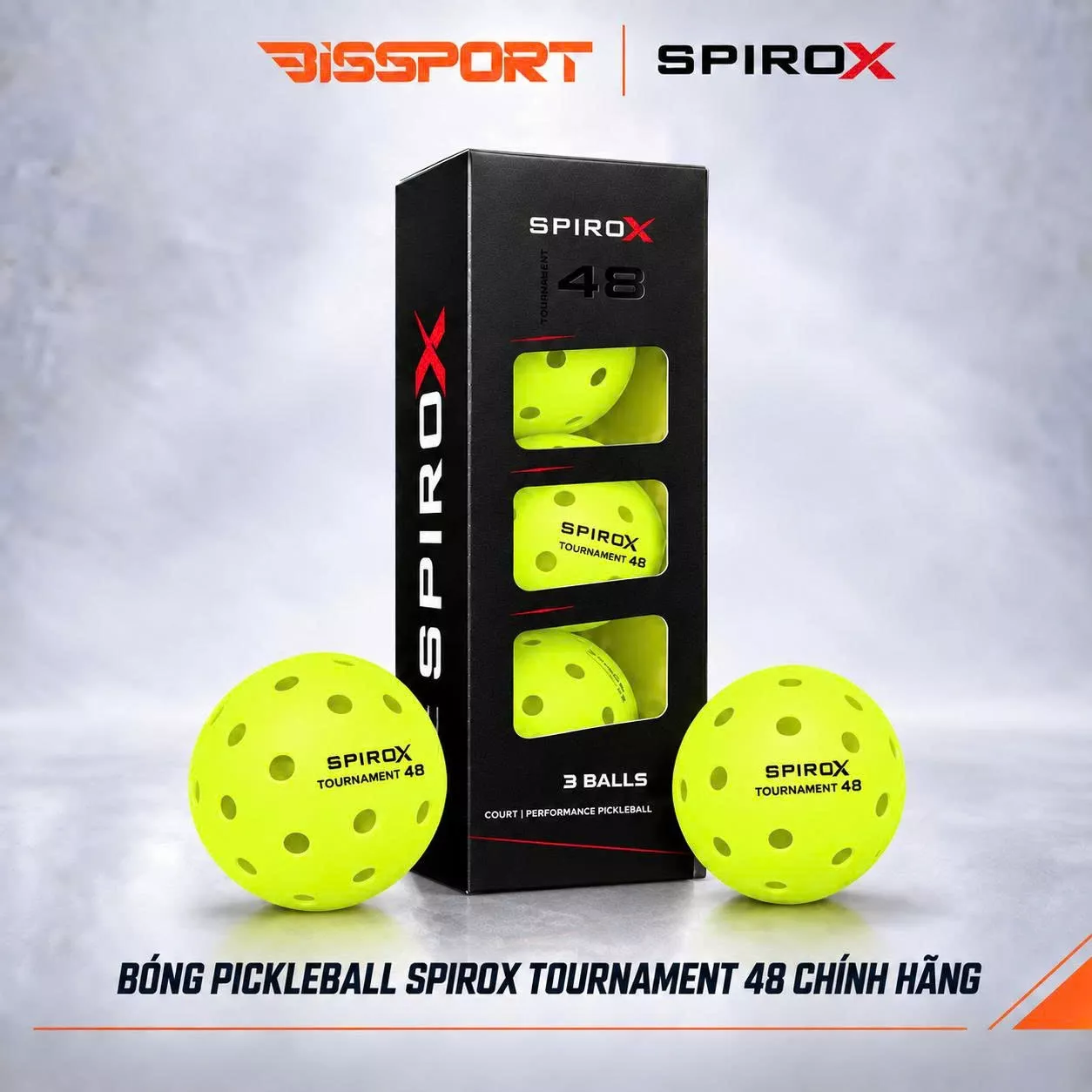 Quả Bóng Pickleball Spirox Tournament 48 Chính Hãng - Độ Bền Ổn Định - 48 Lỗ - Đường Bay Chuẩn - Cảm Giác Đánh Chắc Tay