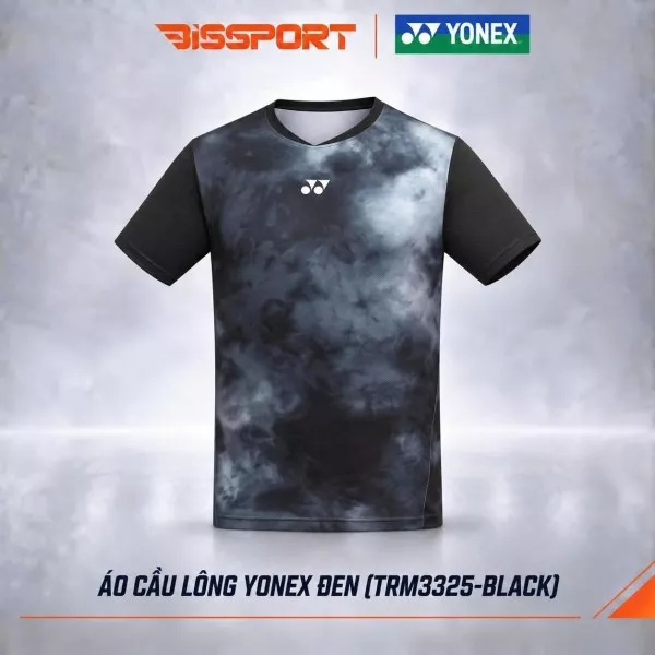 Áo Thể Thao Cầu Lông Yonex Đen Khói (TRM3325-BKZZZZ) Chính Hãng - Thoáng Khí Nhanh Khô - Co Giản 4 Chiều - Bền Bỉ