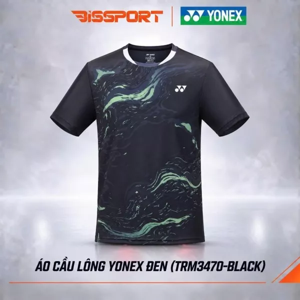 Áo Thể Thao Cầu Lông Yonex Đen (TRM3470-BKZZZZ) Chính Hãng - Thoáng Khí Nhanh Khô - Co Giản 4 Chiều - Bền Bỉ