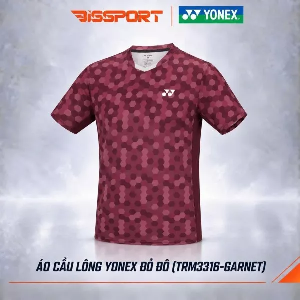 Áo Thể Thao Cầu Lông Yonex Đỏ Ruby (TRM3316-GARNET) Chính Hãng - Thoáng Khí Nhanh Khô - Co Giản 4 Chiều - Bền Bỉ