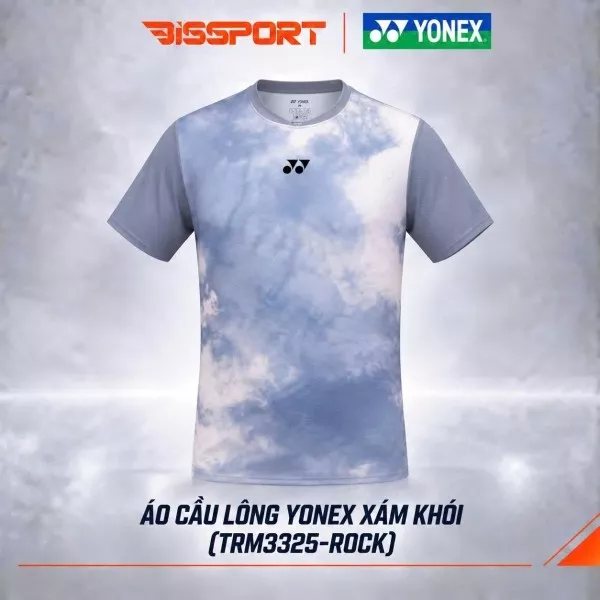 Áo Thể Thao Cầu Lông Yonex Xám Khói (TRM3325-ROCKZZ) Chính Hãng - Thoáng Khí Nhanh Khô - Co Giản 4 Chiều - Bền Bỉ