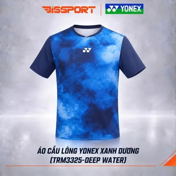 Áo Thể Thao Cầu Lông Yonex Xanh Khói (TRM3325-DEPWTR) Chính Hãng - Thoáng Khí Nhanh Khô - Co Giản 4 Chiều - Bền Bỉ