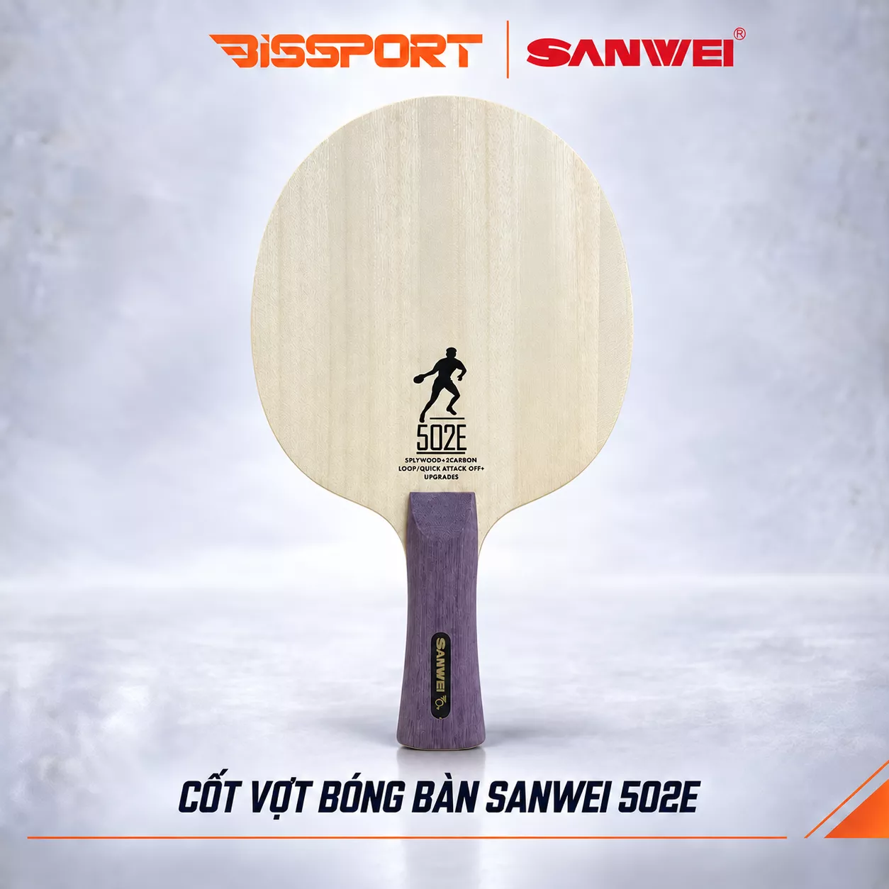 Cốt Vợt Bóng Bàn Carbon SANWEI 502E Chính Hãng - Cấu Trúc (5 Lớp Gỗ , 2 Lớp Carbon )