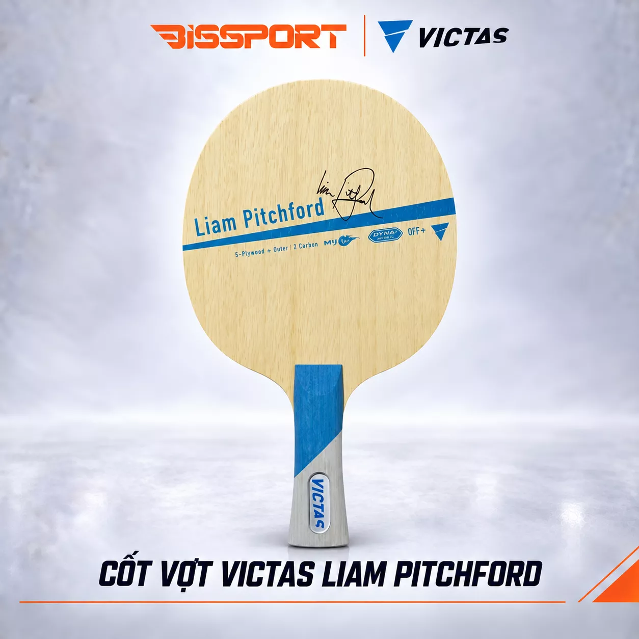Cốt Vợt Bóng Bàn Victas Liam Pitchford Carbon Chính Hãng - 5 Gỗ 2 Carbon, Đỉnh Cao Flick Xoáy Và Giật Điểm Rơi Chuẩn Xác