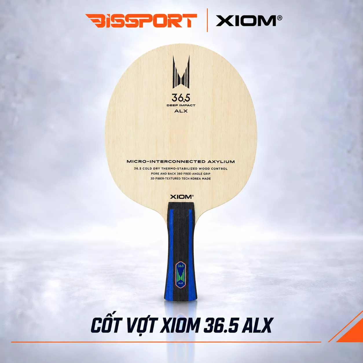 Cốt Vợt Bóng Bàn Xiom 36.5 ALX Hàng Chính Hãng 100% - Cấu Trúc 5 Gỗ + 2 Carbon