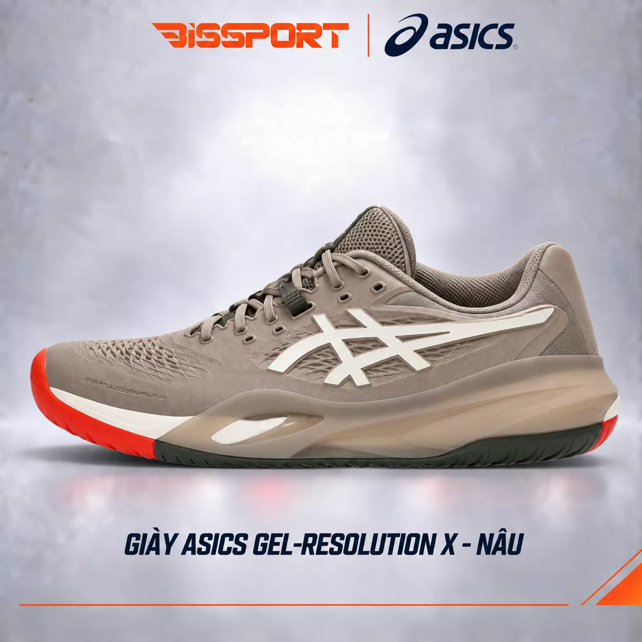 Giày Tennis/Pickleball Asics Gel Resolution X Chính Hãng - Nâu - Ổn Định - Giảm Chấn Vượt Trội - Bền